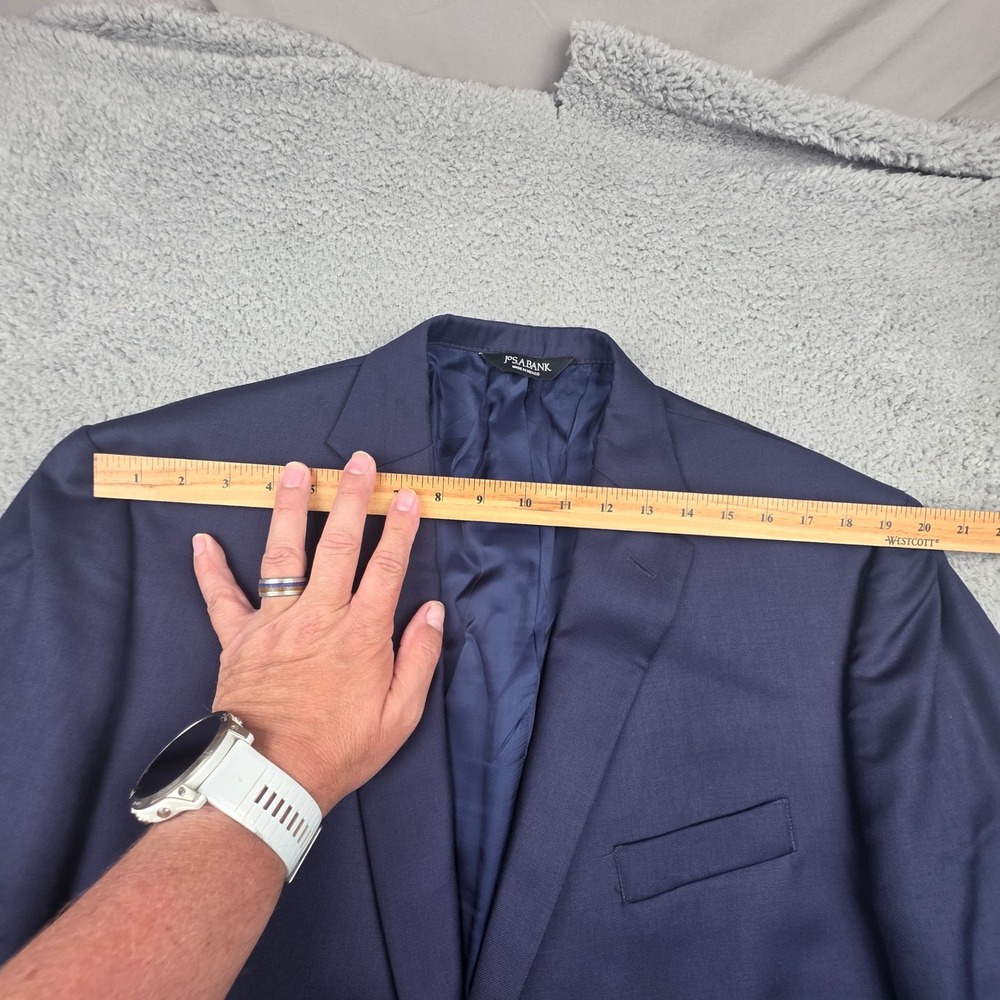 Jos. A. Bank Blazer Mens 46L Navy Blue Gatsby 100% Wool 2-Button Sport Coat - Picture 2 of 16